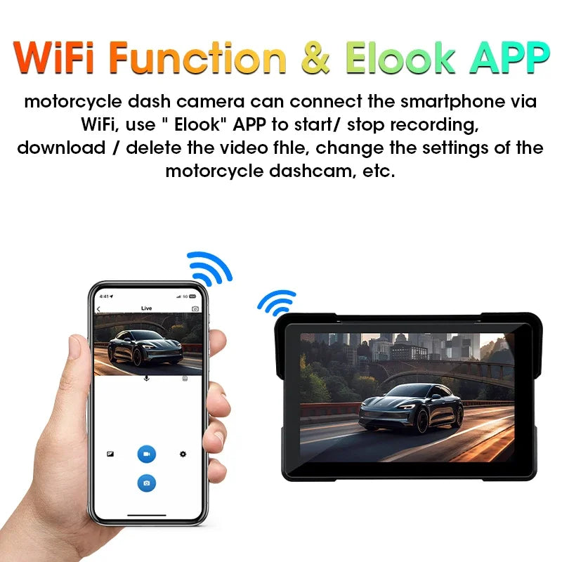 Jansite – 5/7-inch Wireless GPS Navigation Screen for Motorcycle, Carplay, Android Auto, IPX7, Portable Monitor for Motorcycle
