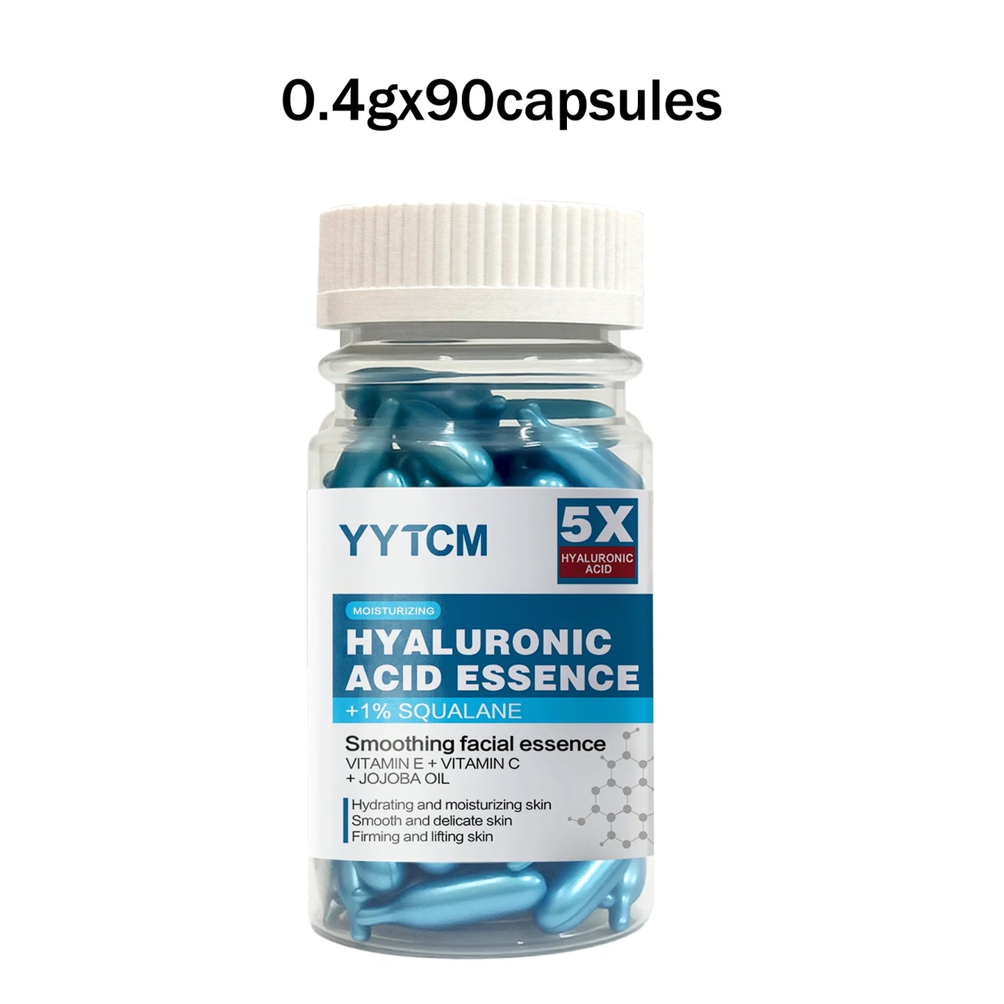 Hyaluronic Acid Deep Hydrating Capsule Essence, Moisturizing and Brightening Skin Essence (0.4g x 30 capsules)/bag -1 bag