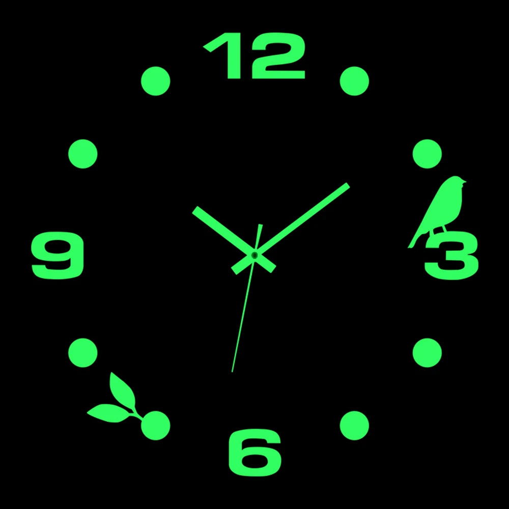 Reloj de pared, reloj de pared luminoso DIY, reloj de cuarzo, pegatinas de espejo acrílico, reloj de pared, decoración de pared, decoración cálida del hogar.