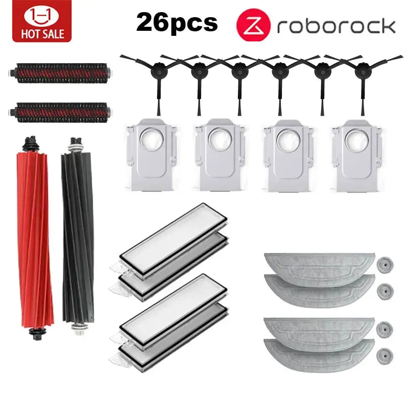 Roborock S8 MaxV Ultra robot aspirador accesorios mopa trapeadores bolsas de vacío cepillo lateral filtro piezas de repuesto reemplazables