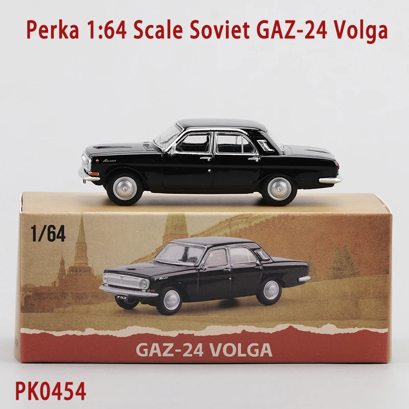 Perka Diecast 1:64 Scale Soviet GAZ-24 Volga Alloy Simulation Adult Car Model Collection Decoration Gift Toys Static Display