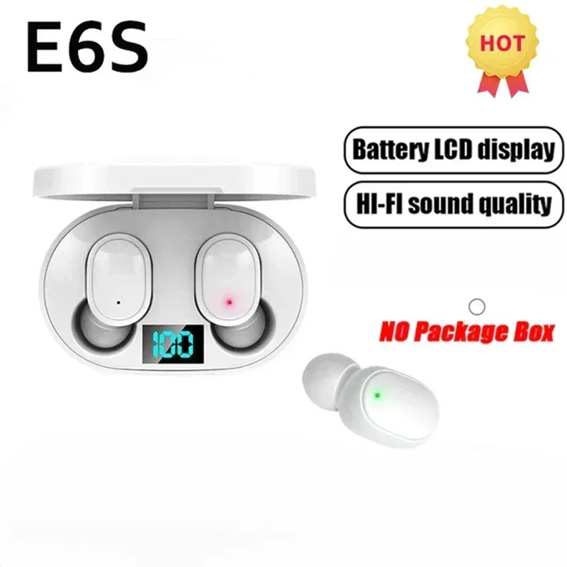 E6S Wireless Bluetooth Earbuds TWS Bluetooth Wireless Headset Noise Cancelling Earphones with Microphone Headset
