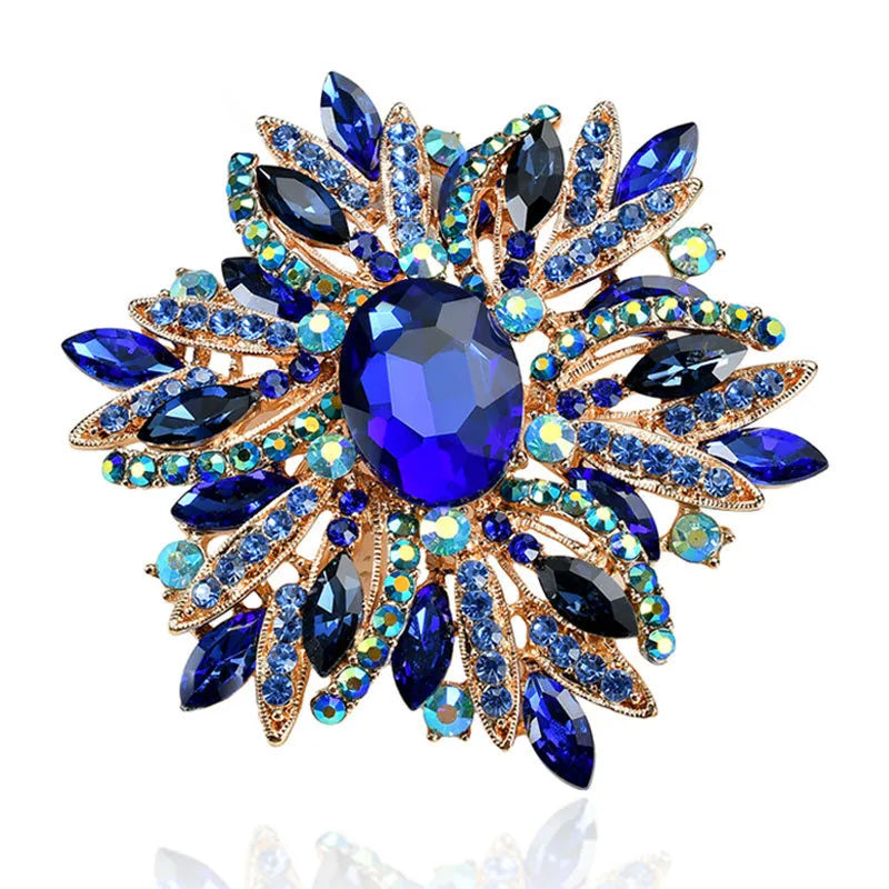 European and American Brooch, Trendy Style, Metal Alloy, Pearl, Rhinestone, Flower, Oil Drop, Corsage for Women