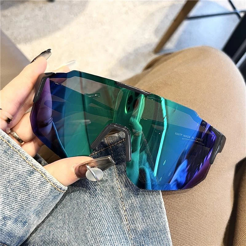 Nuevas gafas de sol de ciclismo de gran montura UV400, protección UV, deportes al aire libre, a prueba de viento, antirayos ultravioleta, para senderismo y escalada