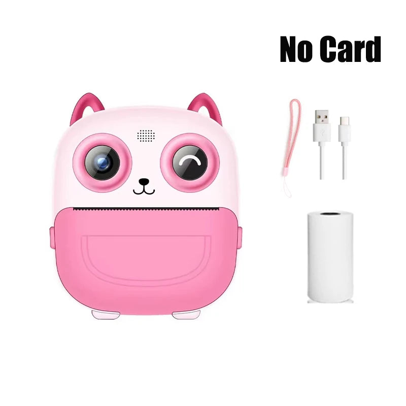 Nueva cámara para niños abeja, cámara instantánea 1080P HD con doble lente para selfies, cámara digital de impresión para niñas, niños, regalos de cumpleaños de Navidad, juguetes