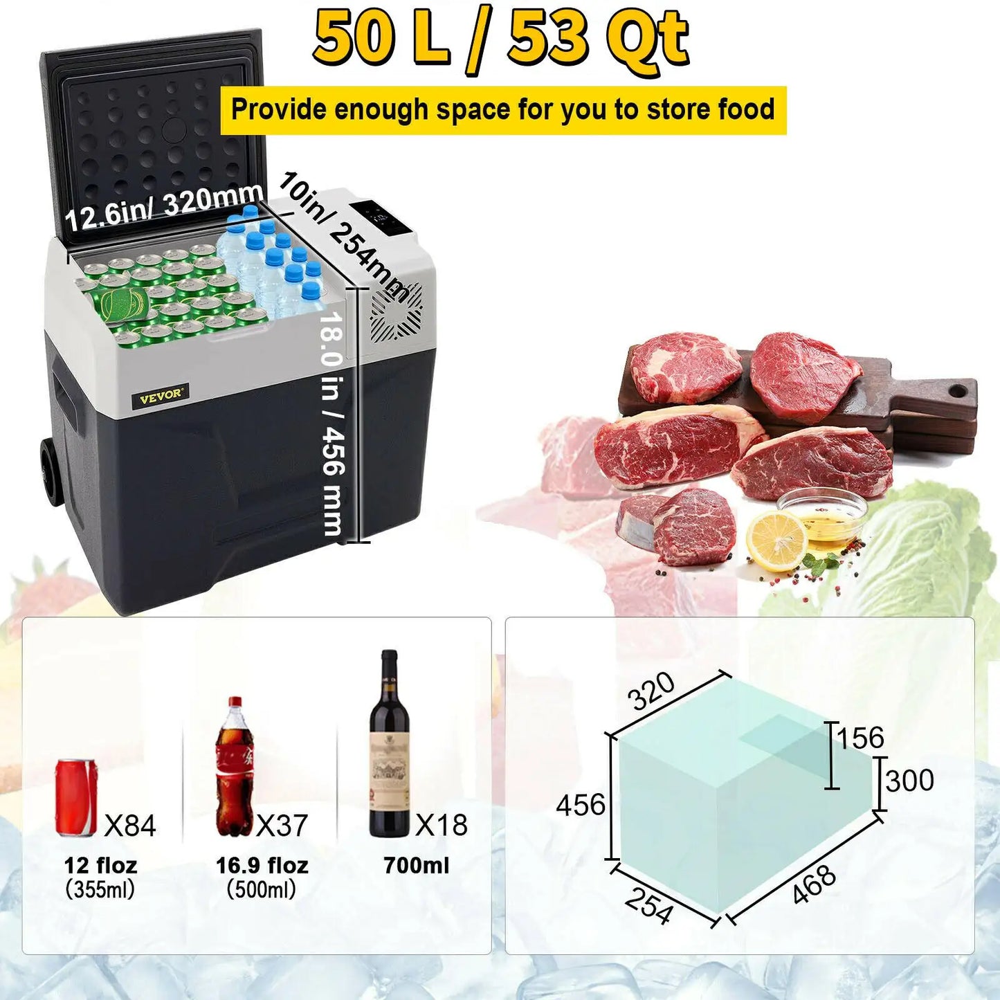 Glacière électrique portable 30/40/50L — 12V/24V/220V, mini frigo, voiture, camping, pique-nique
