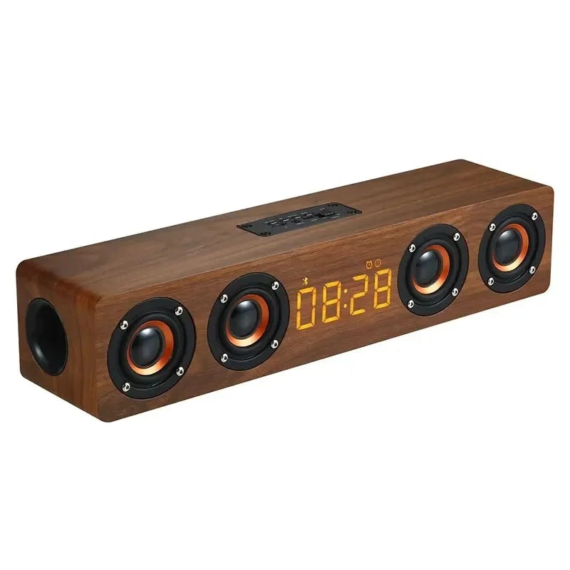 W8C – retro wooden soundbar, wireless Bluetooth speakers, tabletop computer horn, portable heavy bass, stereo surround music sound