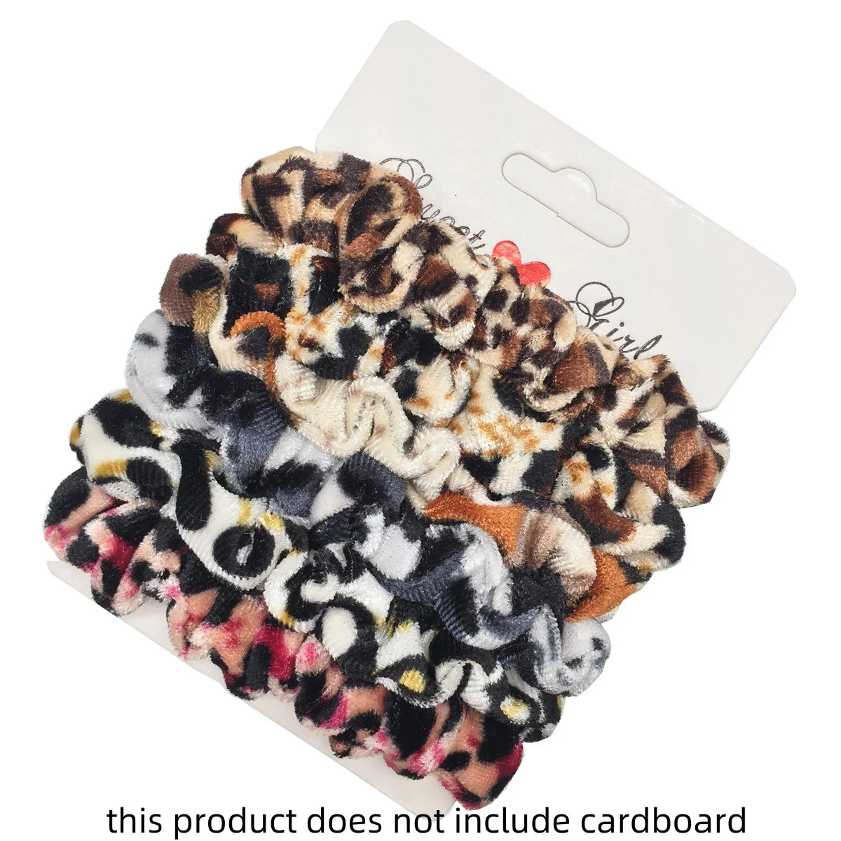 Chouchous en velours pour femmes motif léopard — élastique, bandeau cheveux, queue de cheval, 24/50/6 pièces