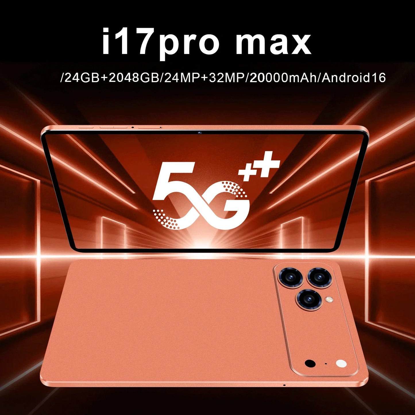 Nueva tableta original edición global 2026 Android 16 Pad 17 Pro Max 24 GB + 2 TB, tableta 5G con doble tarjeta SIM WIFI HD 4K, mini tablet PC