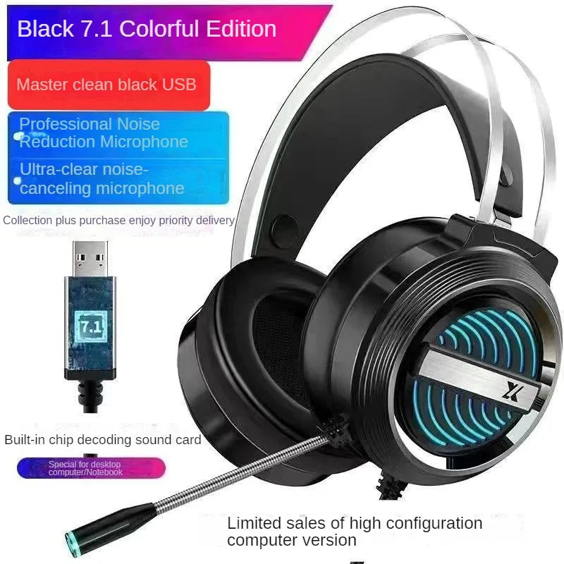 Auriculares estéreo para juegos con micrófono, auriculares de actualización X9, luz LED, auriculares con cancelación de ruido, adecuados para PS4, PC, Xbox One, PS5