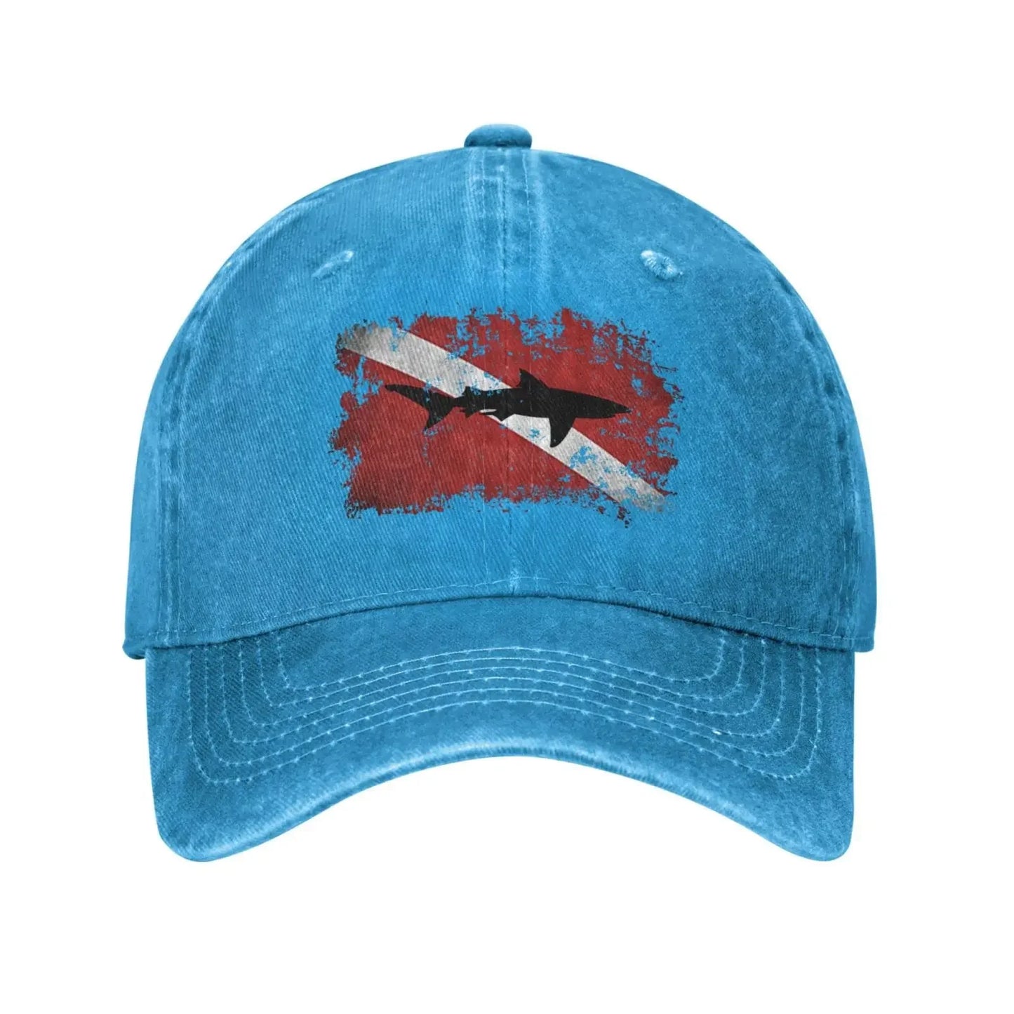 Gorra deportiva retro unisex de mezclilla, Snapback ajustable, gorra de béisbol de vaquero lisa, sensación de buceo de tiburón vintage