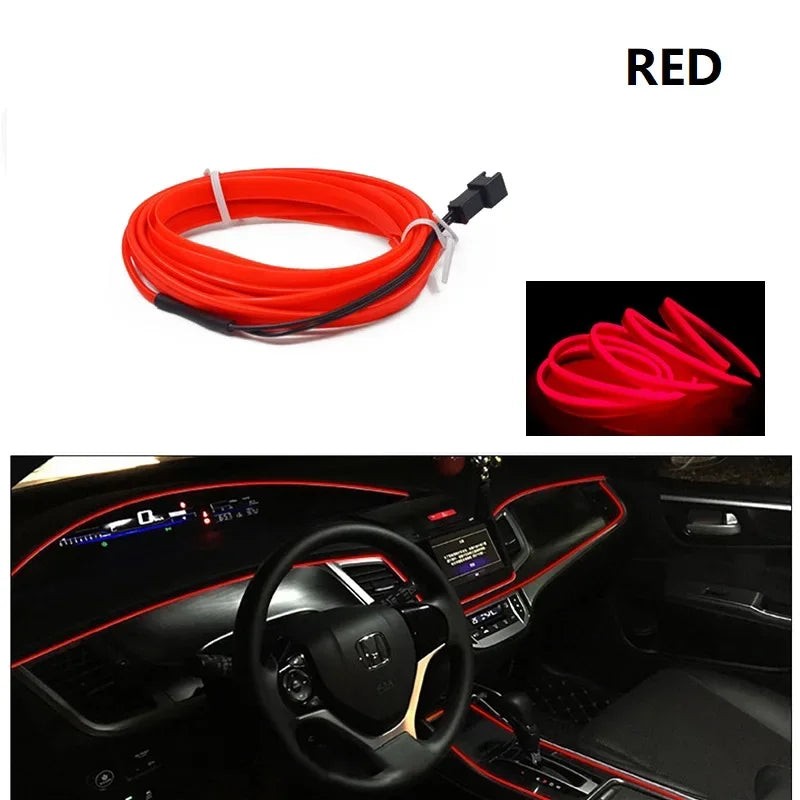 Decorative Car Interior Lamp Strips, 1M 2M 3M 5M, Ambient Light, Cold Light, Dashboard Console, Automotive LED Ambient Lights