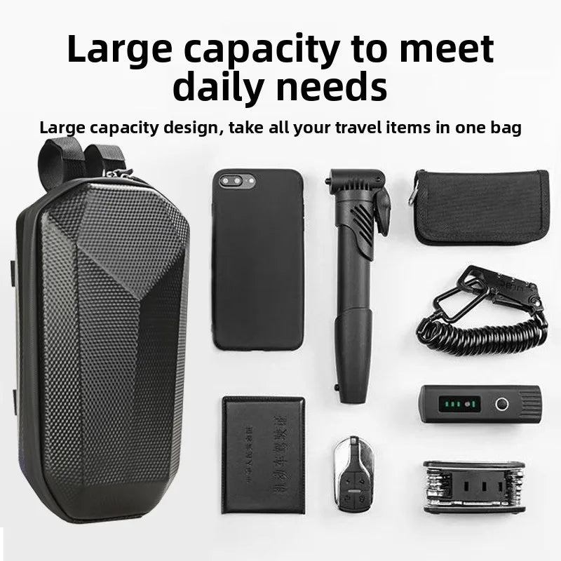 Sac de Guidon Trottinette Électrique 4L — Grande Capacité Coque Rigide Étanche