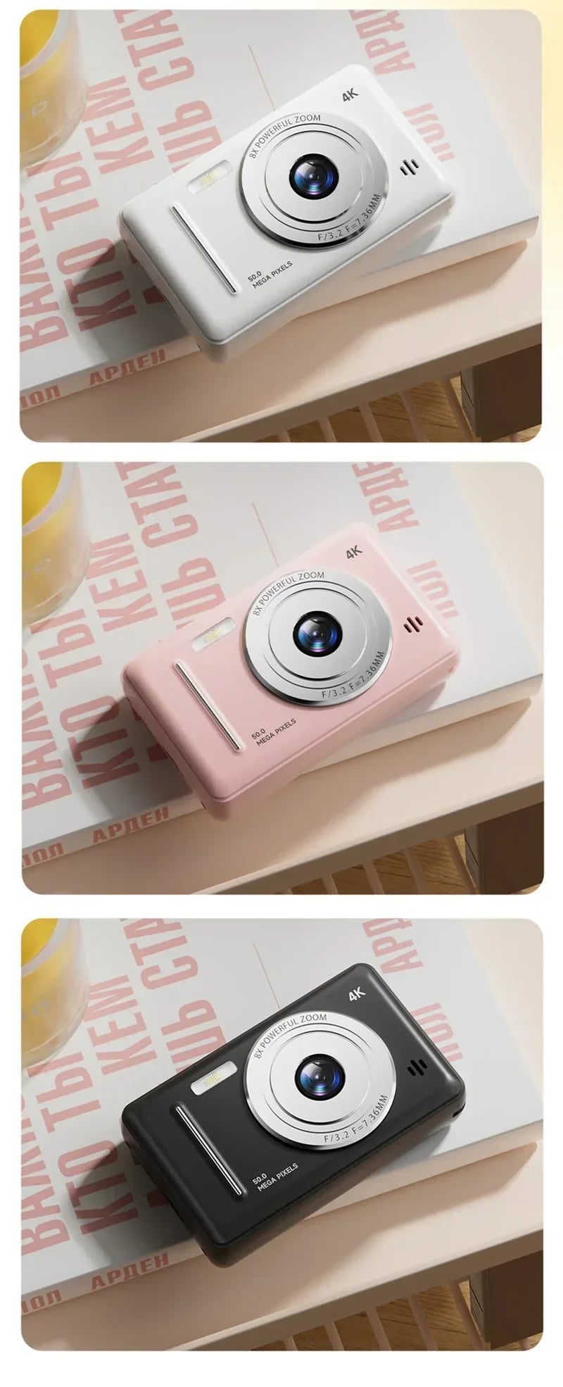 Cámara digital Xiaomi 4K Retro CCD portátil de nivel de entrada con doble cámara Flash de 50 millones de píxeles y enfoque automático