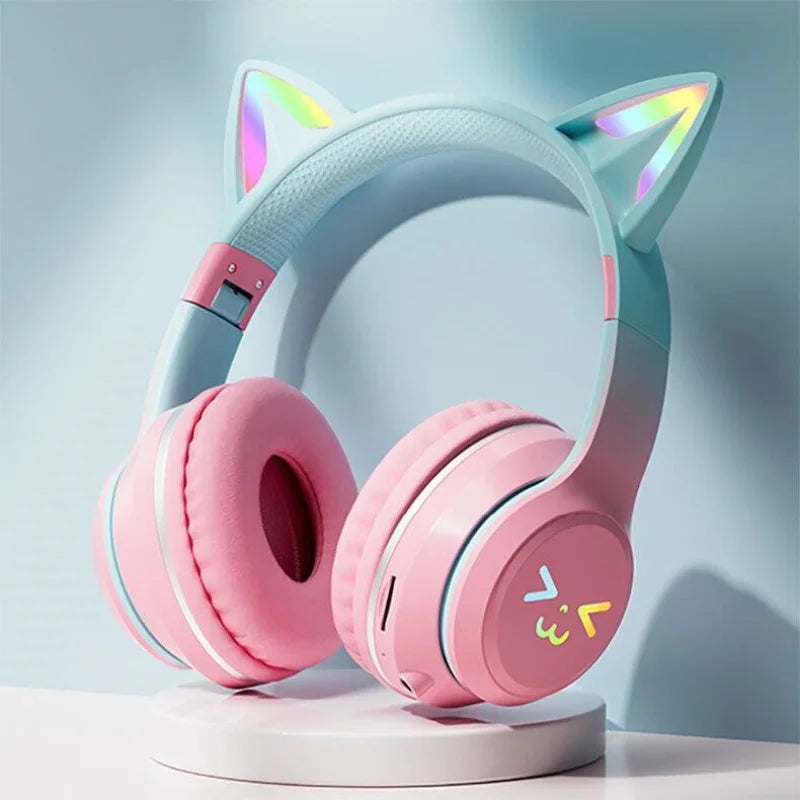 GRB Glow Gaming Mediator Set, Gamer Stereo Bass, Cat Ear, Wireless Earpods, Bluetooth Earbuds, TYPE-C Cable, Bluetooth Headset, Hands-free