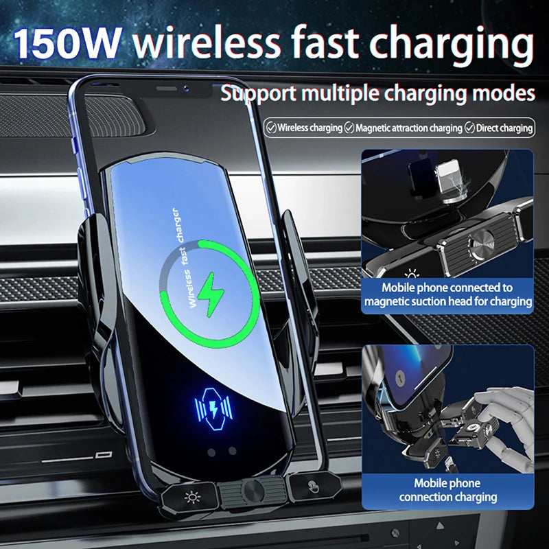Wireless Car Charger, Magnetic Cell Phone Mount, 360° Rotating Car GPS Holder for iPhone Xiaomi