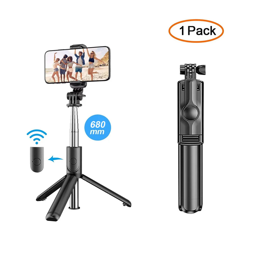 Trípode selfie Bluetooth inalámbrico 3 en 1, con obturador de luz de relleno, control remoto, monopie plegable portátil para iPhone smartphone