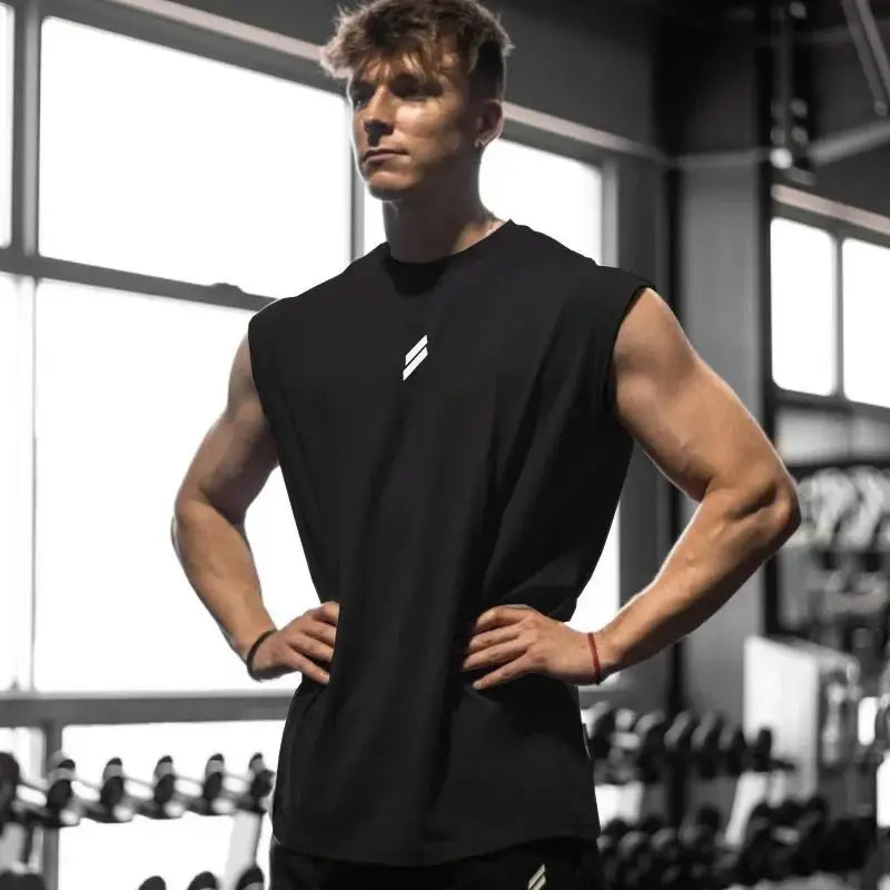 T-Shirt Sans Manches Homme Fitness — Séchage Rapide Maille Respirante Gym