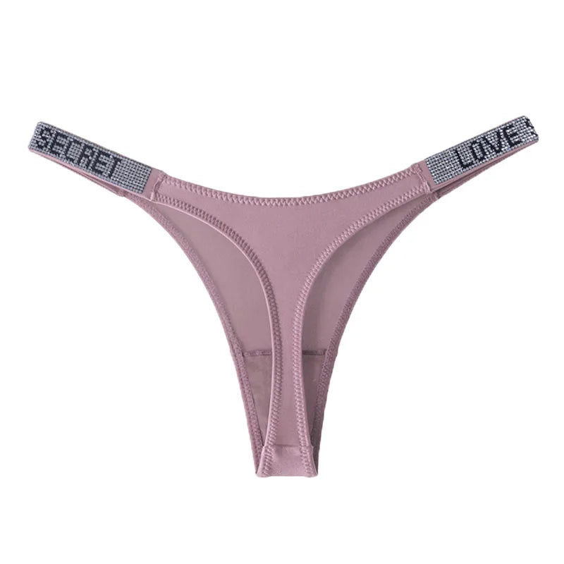 Culotte Taille Basse Strass & Diamants — String Sport Femme S-XL