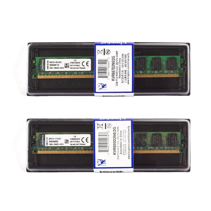 Kingston mémoire RAM DDR2 2GB 800Mhz 667MHz PC2-5300 PC2-6400 240 broches 1.8V modèle de mémoire de bureau NON ECC
