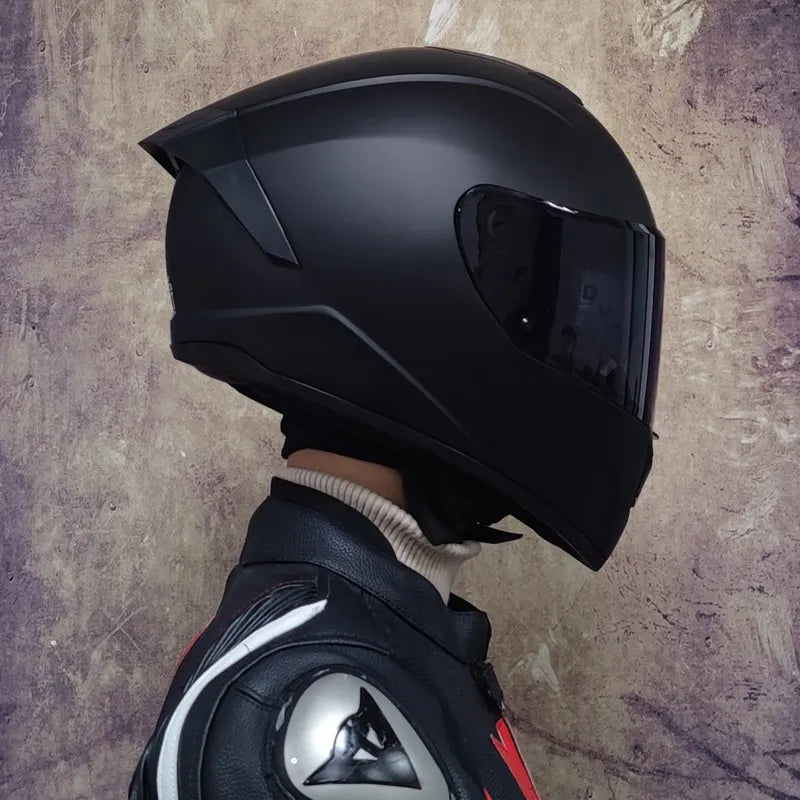 Casques de moto pour hommes et tenue de femme casques de Locomotive à Double lentille Cascos Para Capacete Da Motocicleta