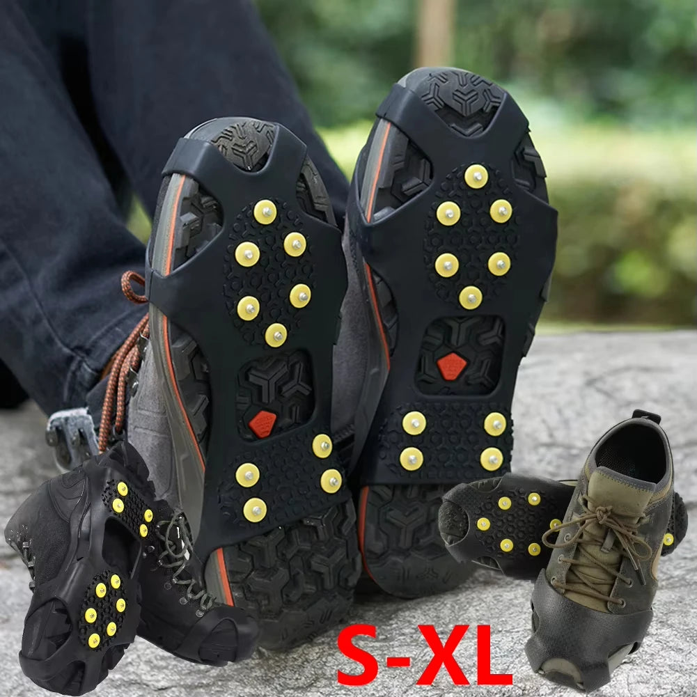 Outdoor Snow Claw Shoe Covers for Men and Women, 10-Tooth Climbing Crampons, Non-Slip Climbing Crampons, Hiking Accessories