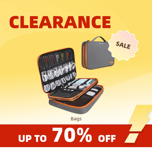 Liquidación_Portátil Accesorios electrónicos Estuche de viaje, Bolsa organizadora de cables Bolsa de transporte de gadgets para iPad, cables, alimentación, unidad USB