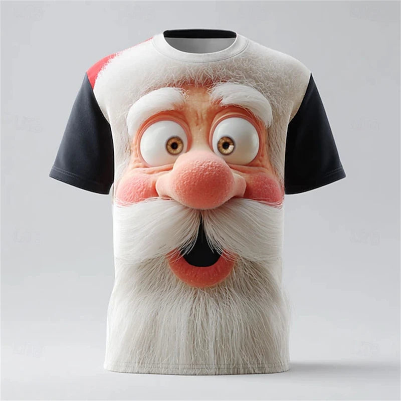 T-shirts de noël pour hommes, T-shirt imprimé en 3D, offre spéciale, partie de noël, vacances, manches courtes, mode masculine, vêtements amusants du père noël, 2026
