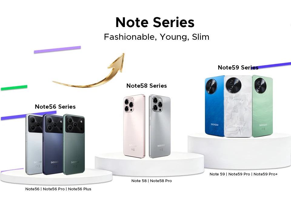 DOOGEE Note56 Plus Smartphone Android 16 — 48+256 Go, 6150 mAh, 6,56" 90Hz, 50 MP, NFC