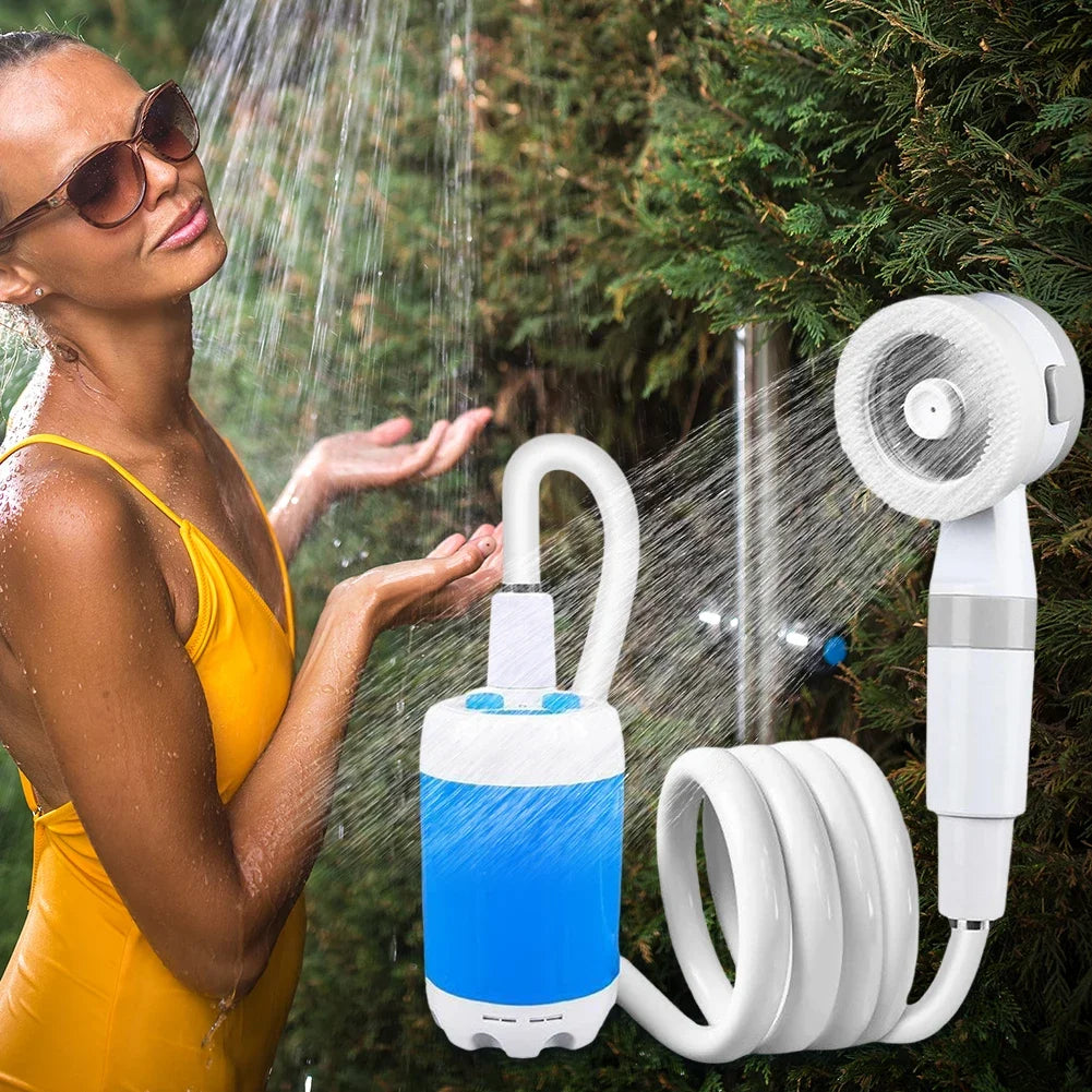 Pompe de douche de Camping Portable avec affichage numérique, 4000mAh, pompe de douche électrique Rechargeable améliorée, dortoir de plage de Camping