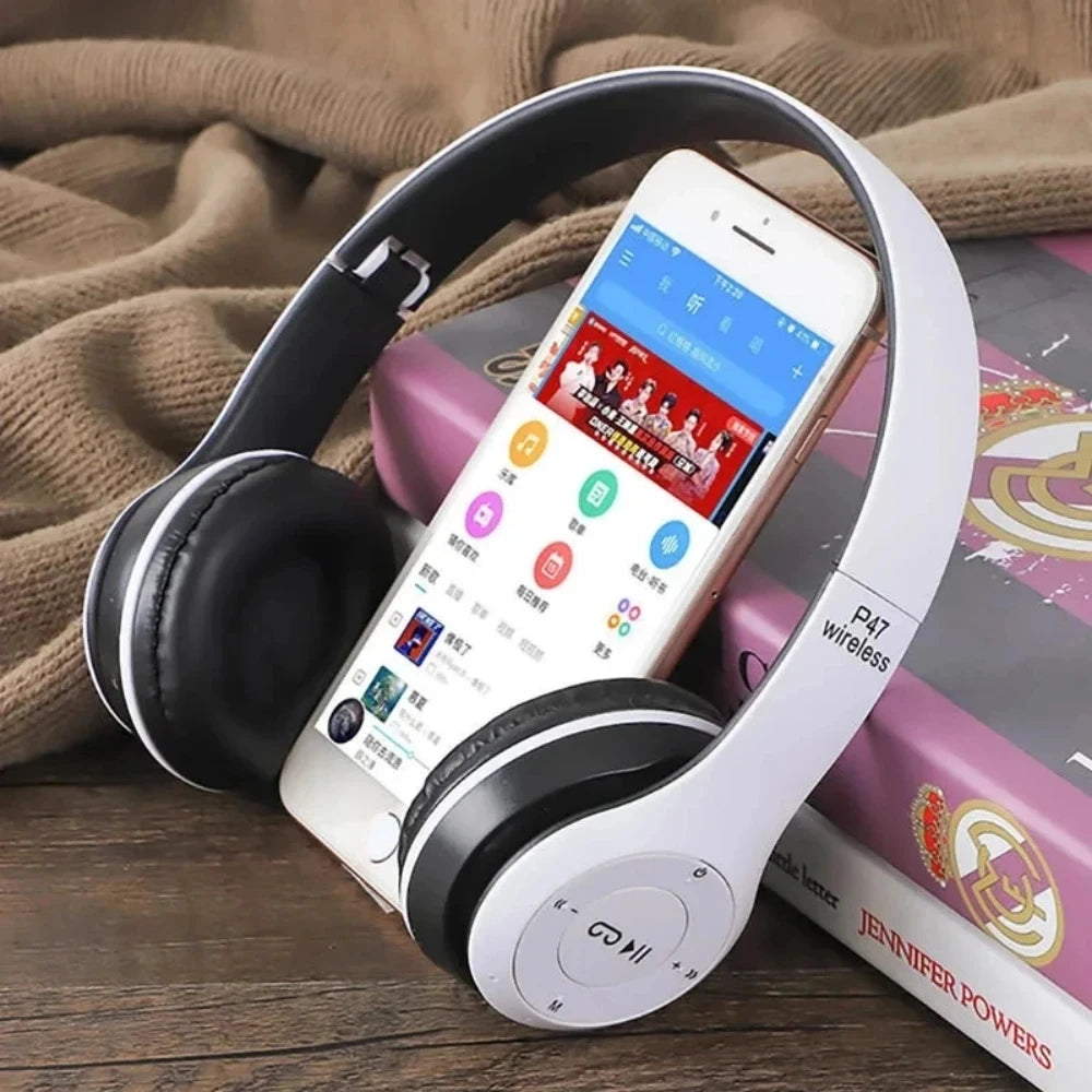 Auriculares inalámbricos P47 Bluetooth 5.0, cascos plegables, estéreo de alta fidelidad con bajos para música, juegos, para niños y niñas, para smartphone