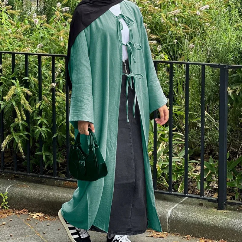 Robe Abaya Ouverte de Luxe pour Femme Musulmane, Cardigan Noir Modeste pour le Ramadan, Arabie Saoudite, Eid Dubaï, Robe de Soirée Islamique, Turquie, Vacances