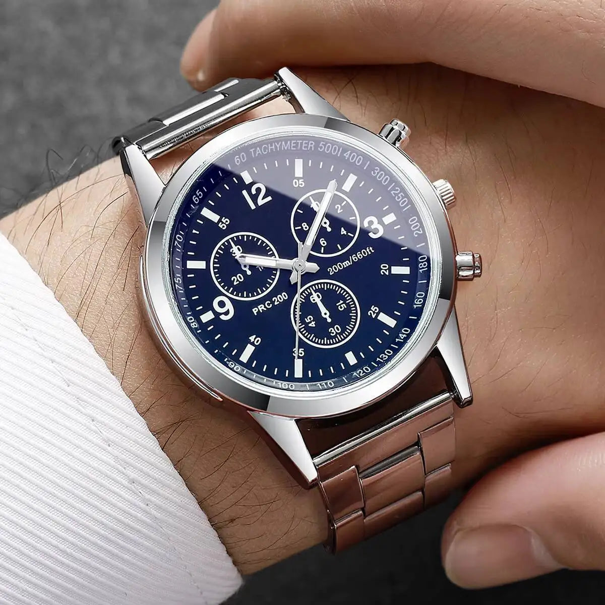 Men's Quartz Business Watch, Stainless Steel Strap