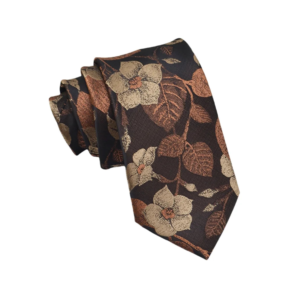 Corbata de jacquard de alta calidad para hombre, diseño floral de 8 cm, accesorios de corbata para uso diario, camisa, traje, corbata, regalos para fiestas de boda, corbata