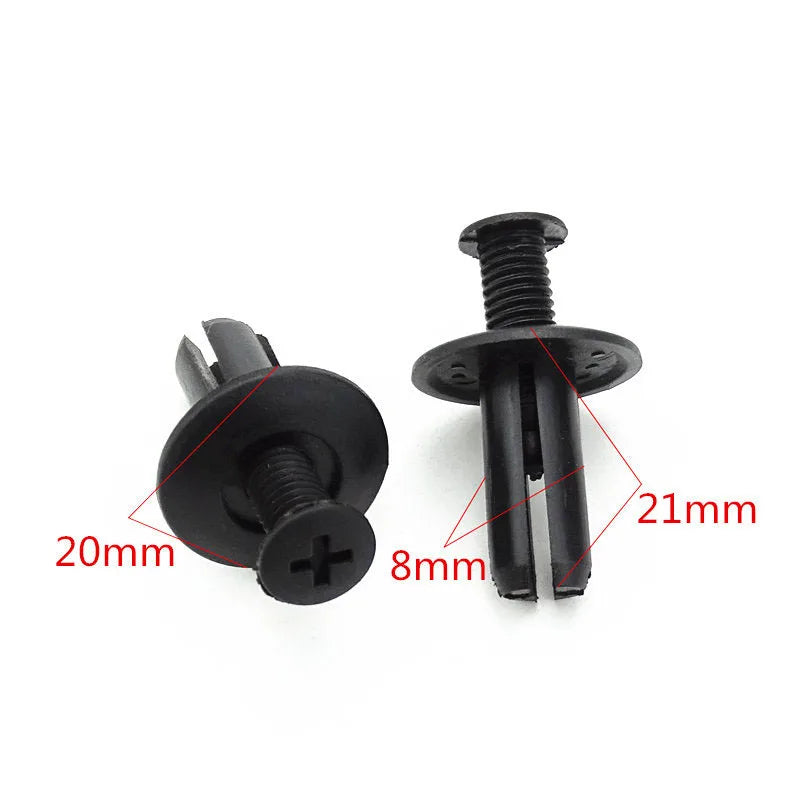Car Plastic Rivets, 8mm Hole Black Push Clip Vehicle Door Trim Panel Retainer Fastener Car Accessory, 50 Pieces