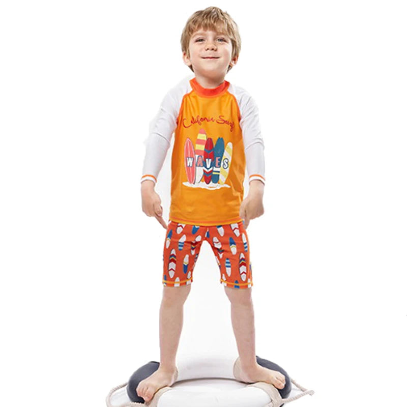 2025 garçons maillot de bain deux pièces ensemble 3 à 4 5 6 7 8 9 10 11 12 ans enfant en bas âge requin imprimé Infantil à manches longues enfants maillots de bain