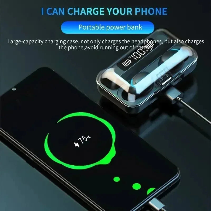 New 9D Stereo Bluetooth Earbuds, Deep Bass, Sport Earphones, Hands-Free, Touch Control, TWS Wireless Headphones, Waterproof Headset