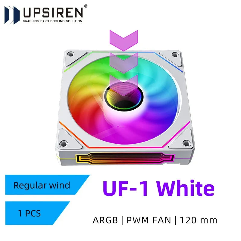 UPSIREN UF-1 PRISM 4 PRO ventilateur de châssis d'ordinateur 12 cm ARGB 4 broches PWM ventilateur de refroidissement silencieux 12 V grand Volume d'air 45.2CFM/600-1500 tr/min