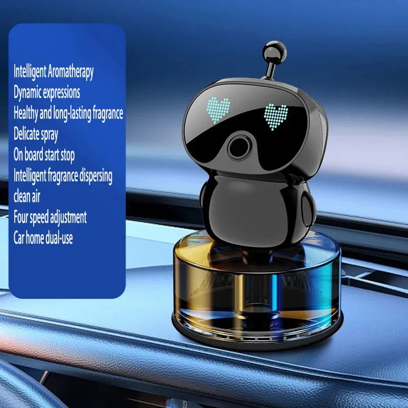 Désodorisant de voiture Intelligent diffuseur d'arôme de voiture Rechargeable AI yeux intelligents 4 niveaux de diffuseur de voiture Intelligent réglable cadeau