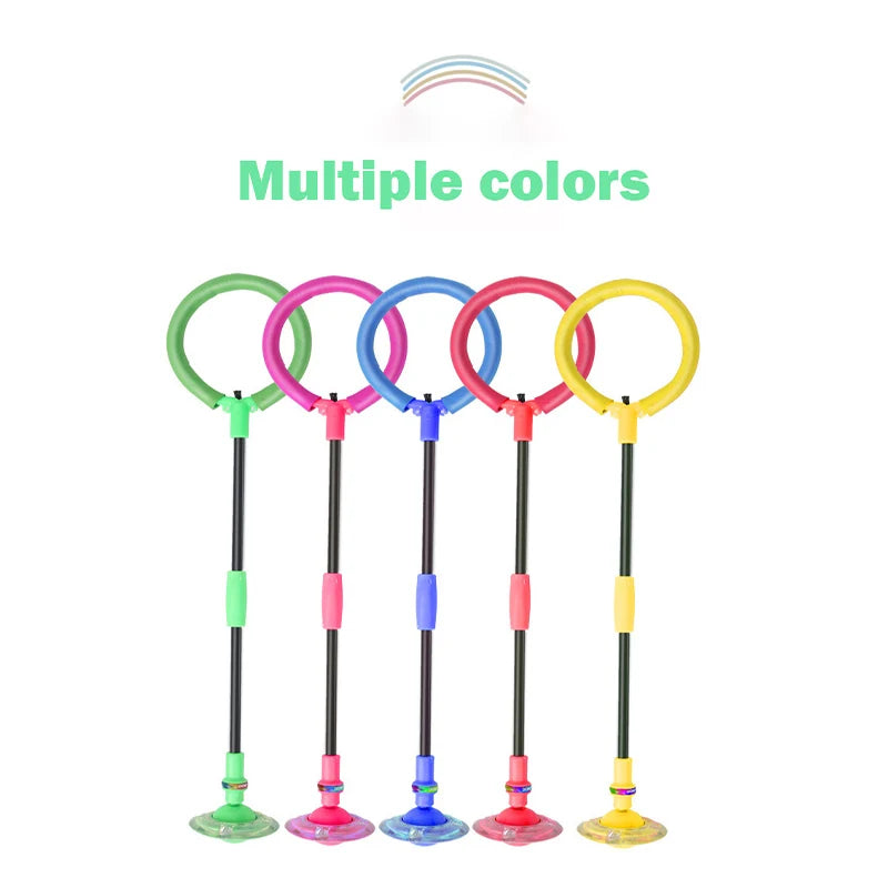 Bolas de rebote intermitentes elásticas, auto luminosas, anillo de salto giratorio para niños y adultos, conjunto de fitness, bola de giro de una sola pierna, regalo novedoso