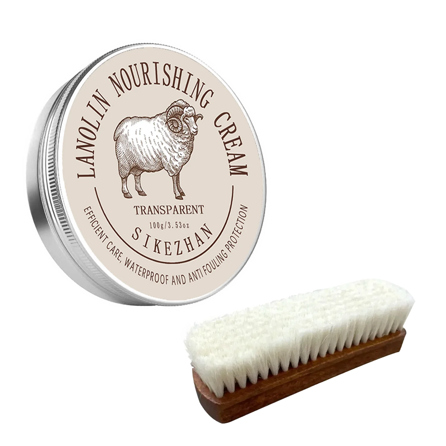 Huile de mouton crème d'allaitement pour cuir cire de vernis à chaussures et laine douce brosse de polissage Kit d'outils de nettoyage pour meubles en cuir sac à chaussures