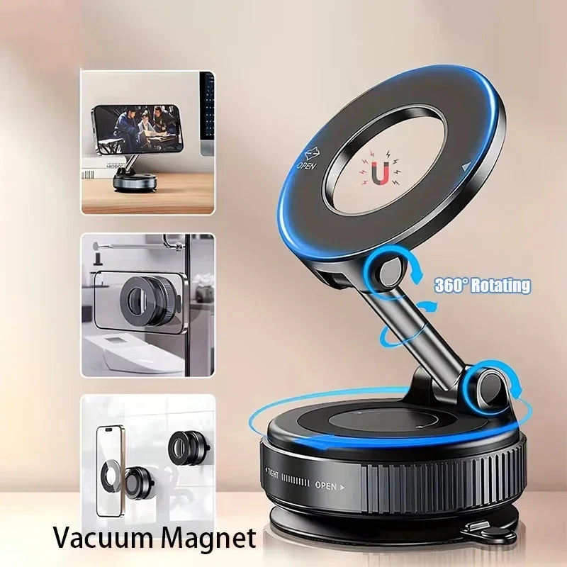 Support Magnétique Téléphone MagSafe Portable — 360°, Ventouse Extensible, Multifonctionnel