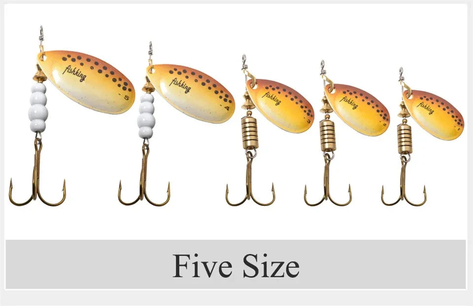 NGB métal leurre de pêche Spinner appâts 1 pièces 3.9g 4.6g 7.4g 10.8g 15g cuillère rotative leurres Spinners avec triples crochets brochet appâts
