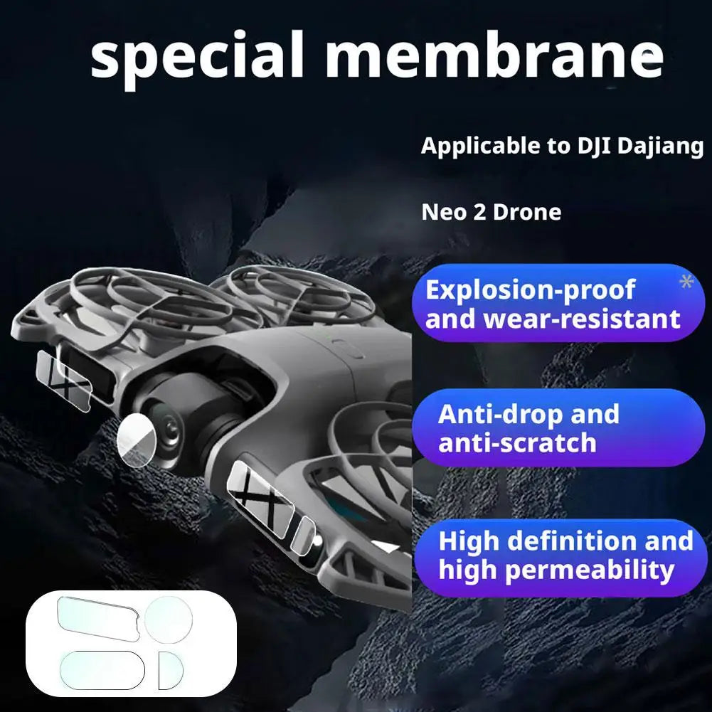 Tren de aterrizaje plegable y lente para Dron DJI Neo 2, juego de películas antiarañazos, extensión de pierna que aumenta la altura, accesorios para Dron