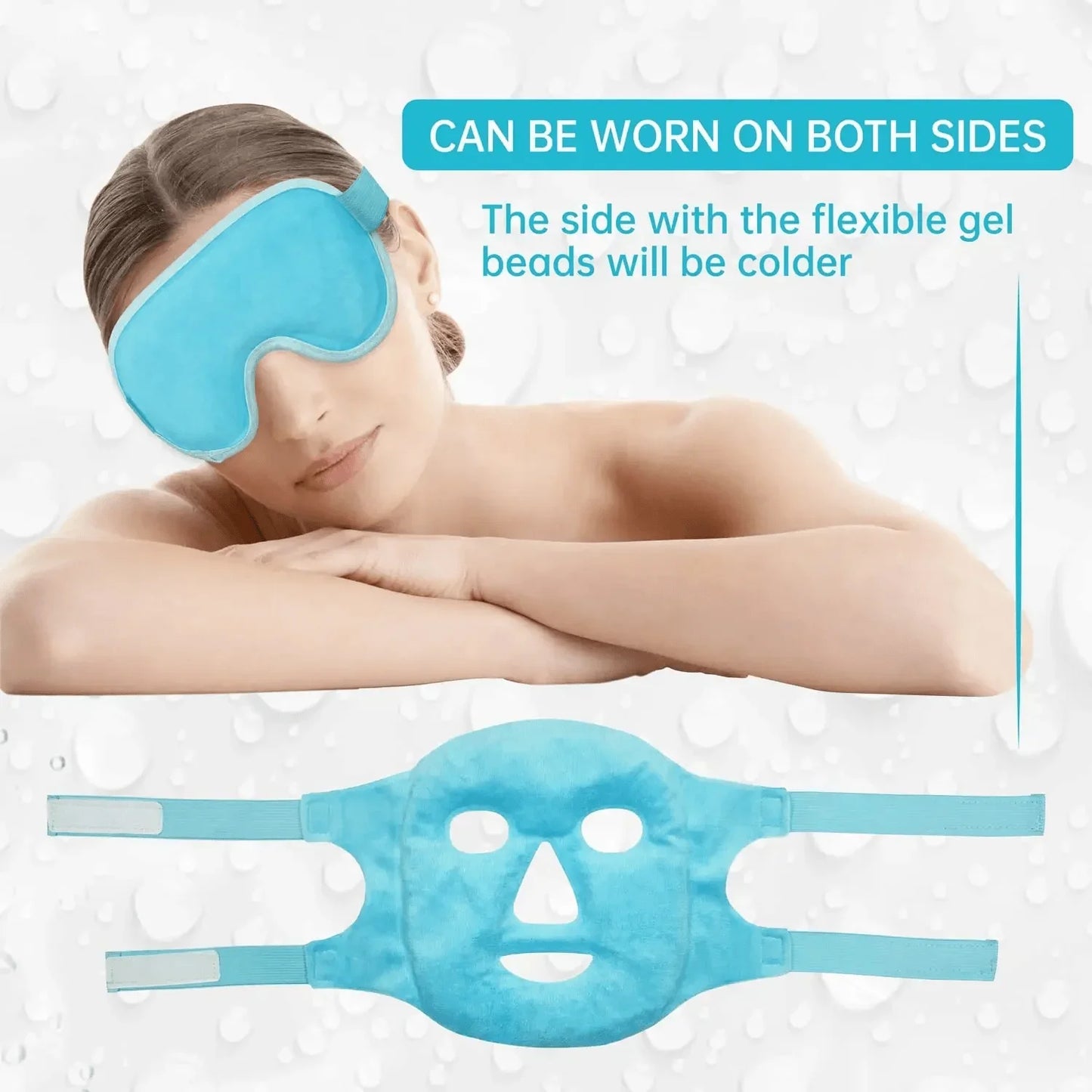 Ice cooling gel face mask eye mask hot and cold facial mask gel beads cold face eye mask ice pack, compress sleep FaceSPA