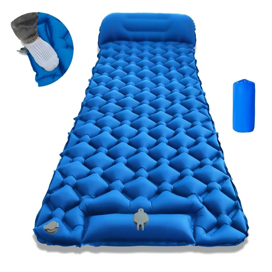 Tapis de couchage pliant pour Camping en plein Air, matelas gonflable de plage avec oreillers, tapis d'air ultraléger pour voyage et randonnée, nouveau
