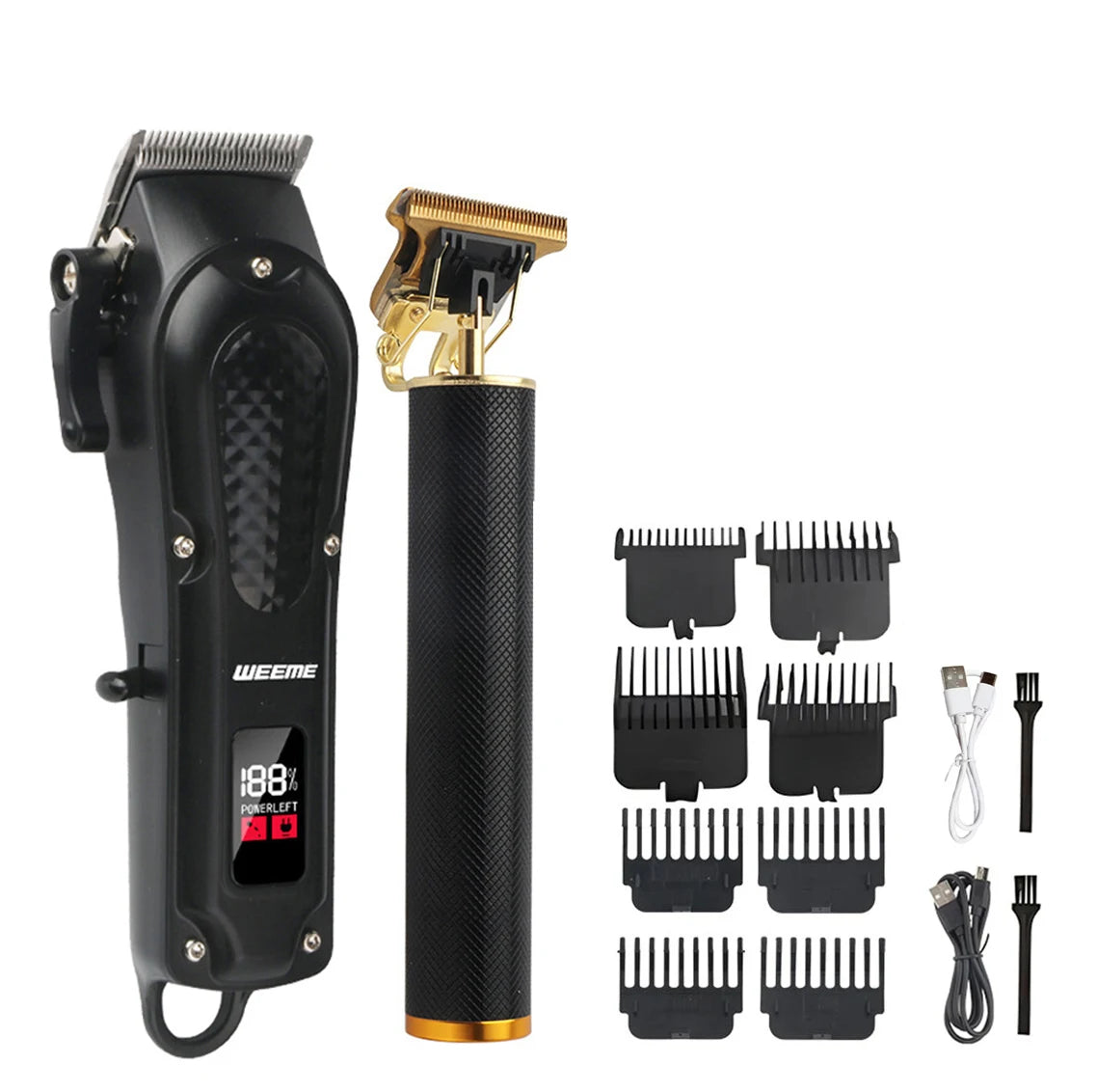 Tondeuse à cheveux électrique vintage pour homme — tondeuse barbe rechargeable, kit nez, cadeau