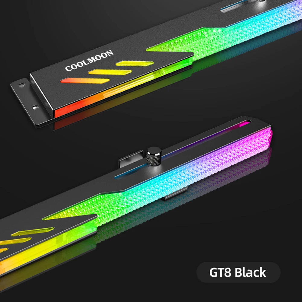 COl'hyMOON-Support de carte vidéo pour ordinateur, support GPU horizontal GT8, support de boîtier PC, kit de refroidissement, 5V ARGB