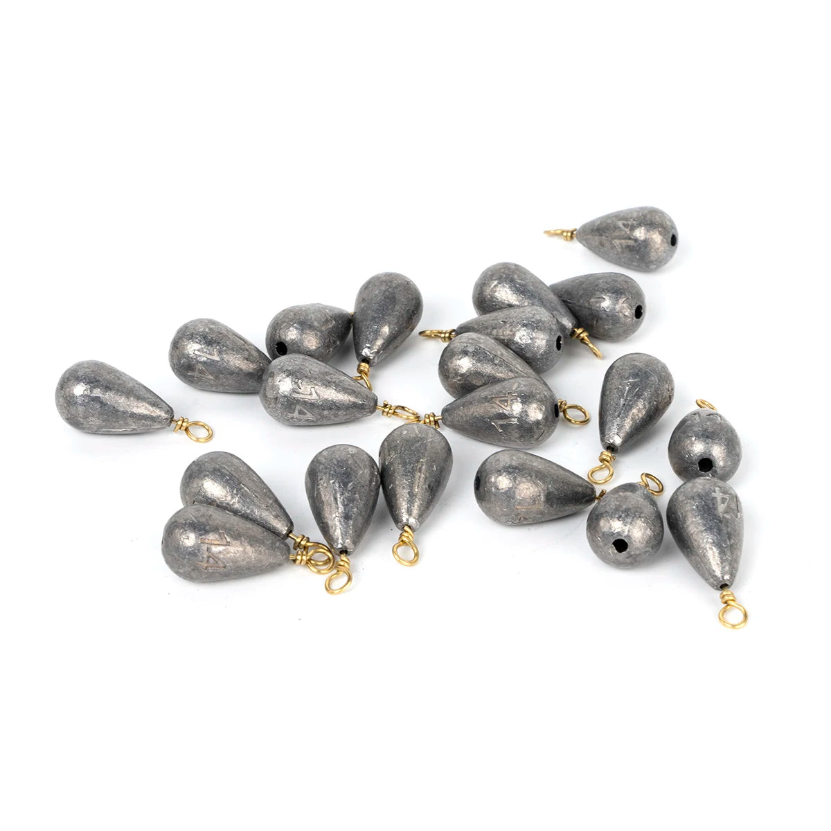 5 pièces de poids de pêche plombs poids de tir de chute avec émerillons en laiton poids de cloche de coulée pour bar poisson-chat matériel de pêche farfelu