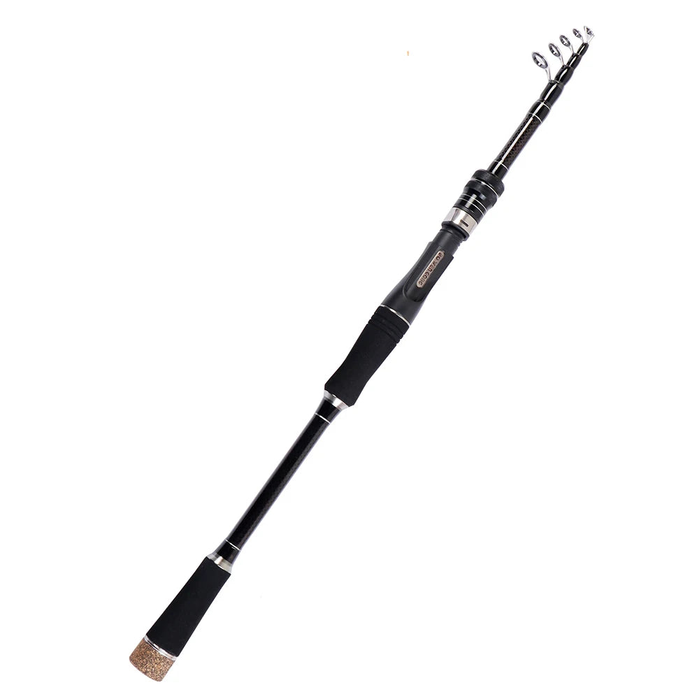 1.8M 2.1M 2.4M 2.7M 3.0M canne à pêche télescopique Portable en Fiber de carbone filature/coulée canne à poisson matériel